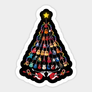 Christmas Guitar Tree Guitar Gifts Teacher Musician Sticker